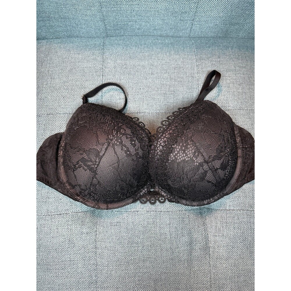 Victoria’s Secret Very Sexy Push Up Bra 38C Gray Black Lace - Picture 4 of 10